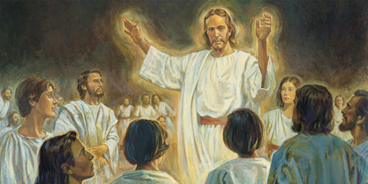 Christ Preaching in the Spirit World, by Robert T. Barrett. Image via ChurchofJesusChrist.org