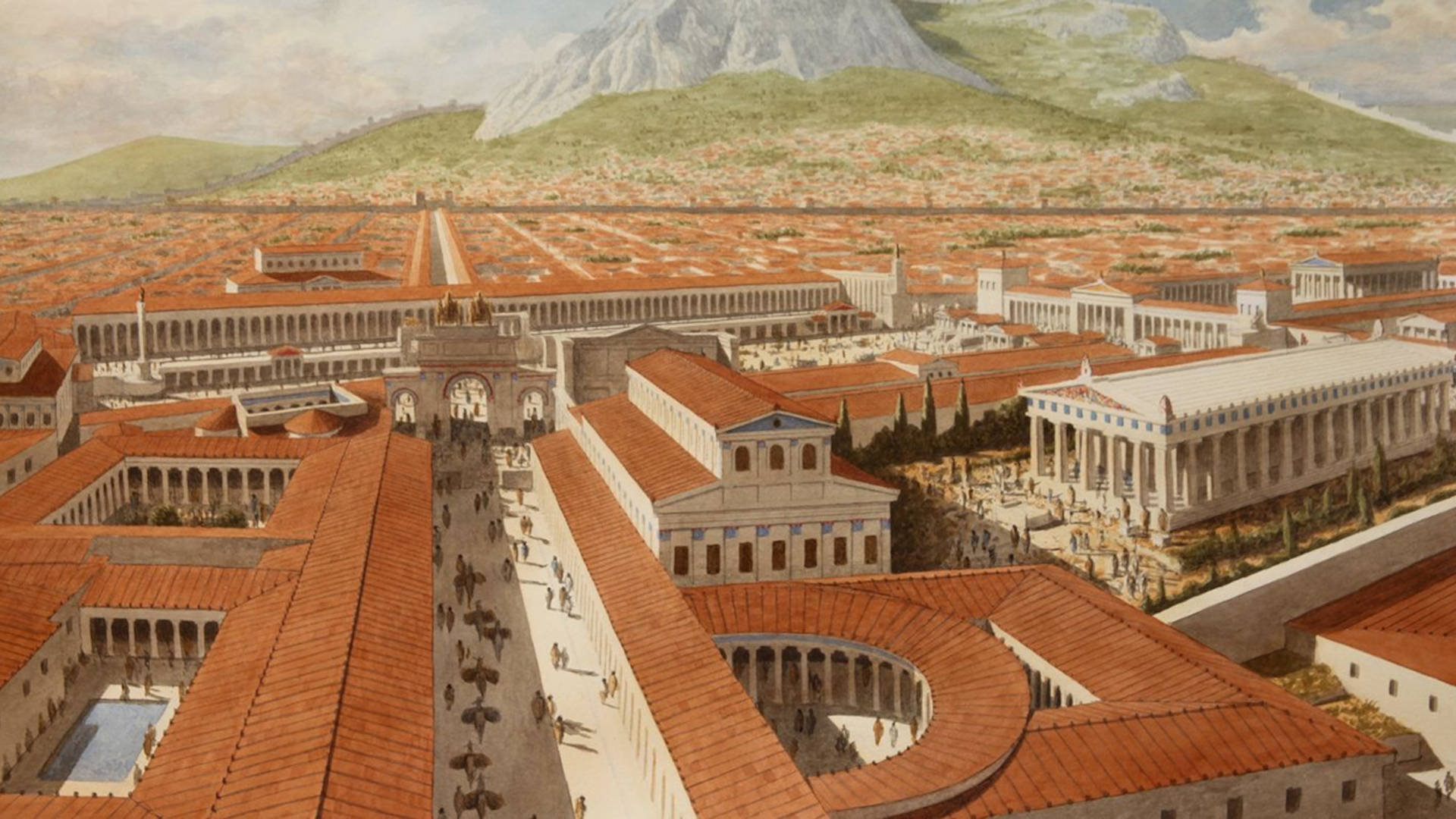 Balage Balogh's painting, "Corinth, Southern Greece, the Forum and Civic Center"