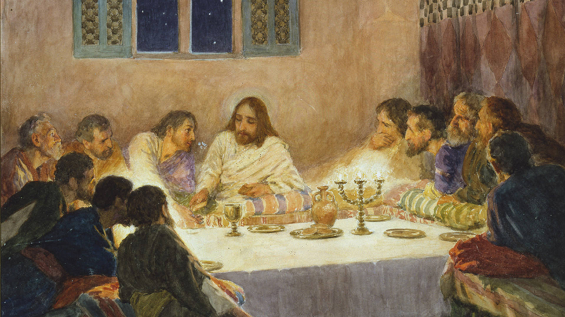 William Henry Margetson's painting, "The Last Supper," depicting Jesus and his apostles at the last supper
