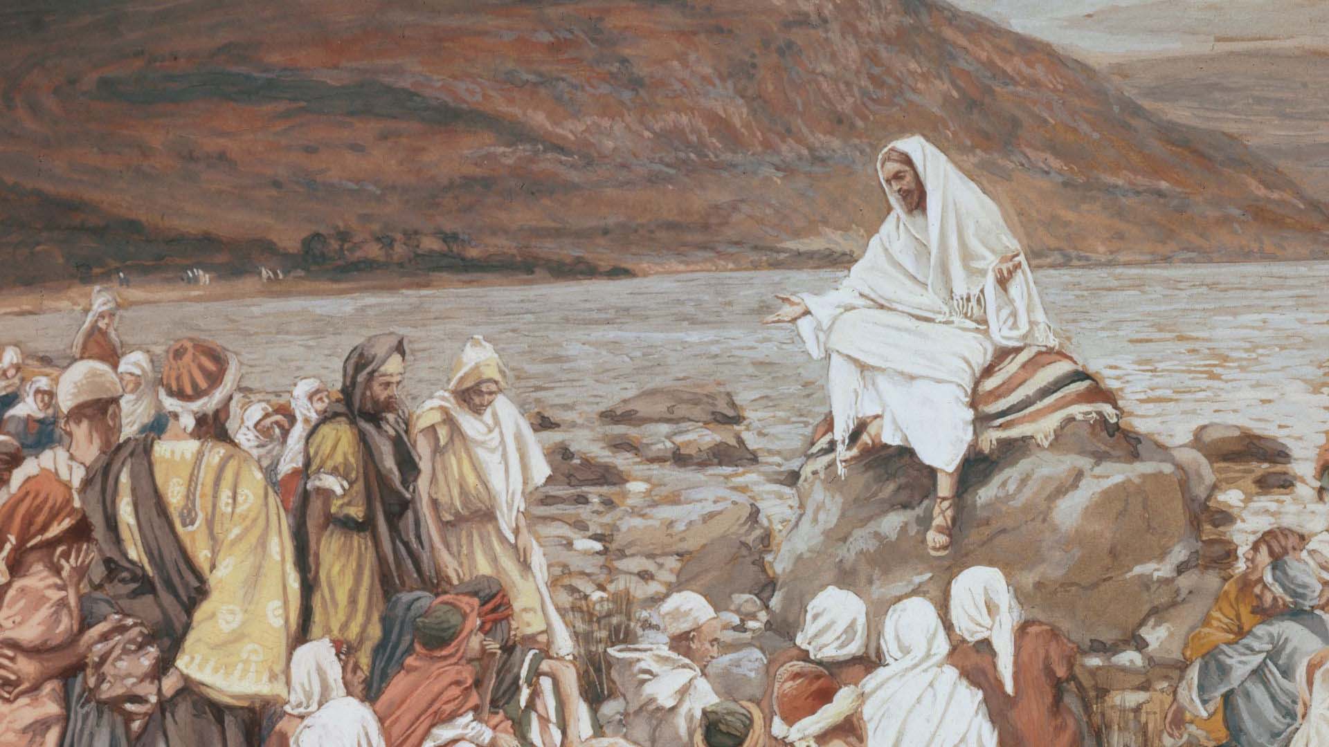 Jesus Teaching the People by the Seashore, by James Tissot. Image via Church of Jesus Christ.