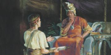 Ammon and King Lamoni, by Scott M. Snow. Image via ChurchofJesusChrist.org